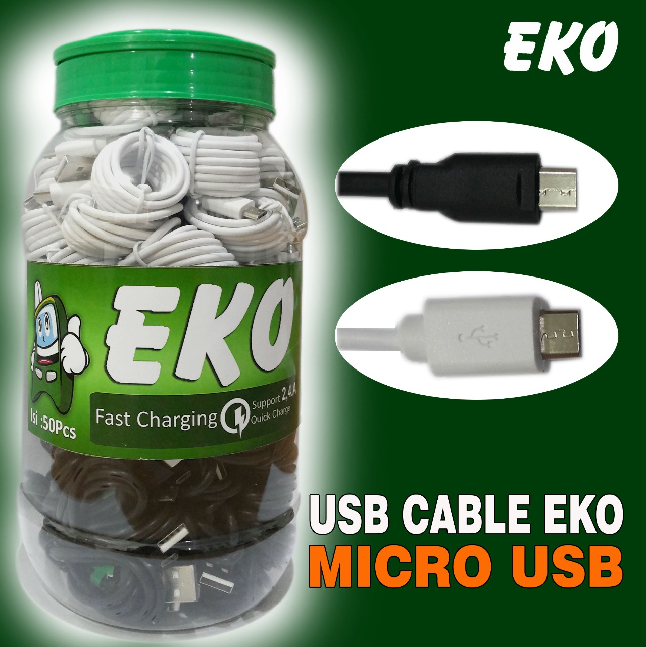 KABEL DATA EKO MICRO USB (1 TOPLES 50)